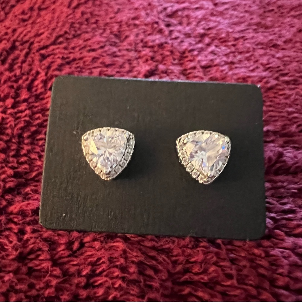 Cubic zirconia sterling Silver stud earrings